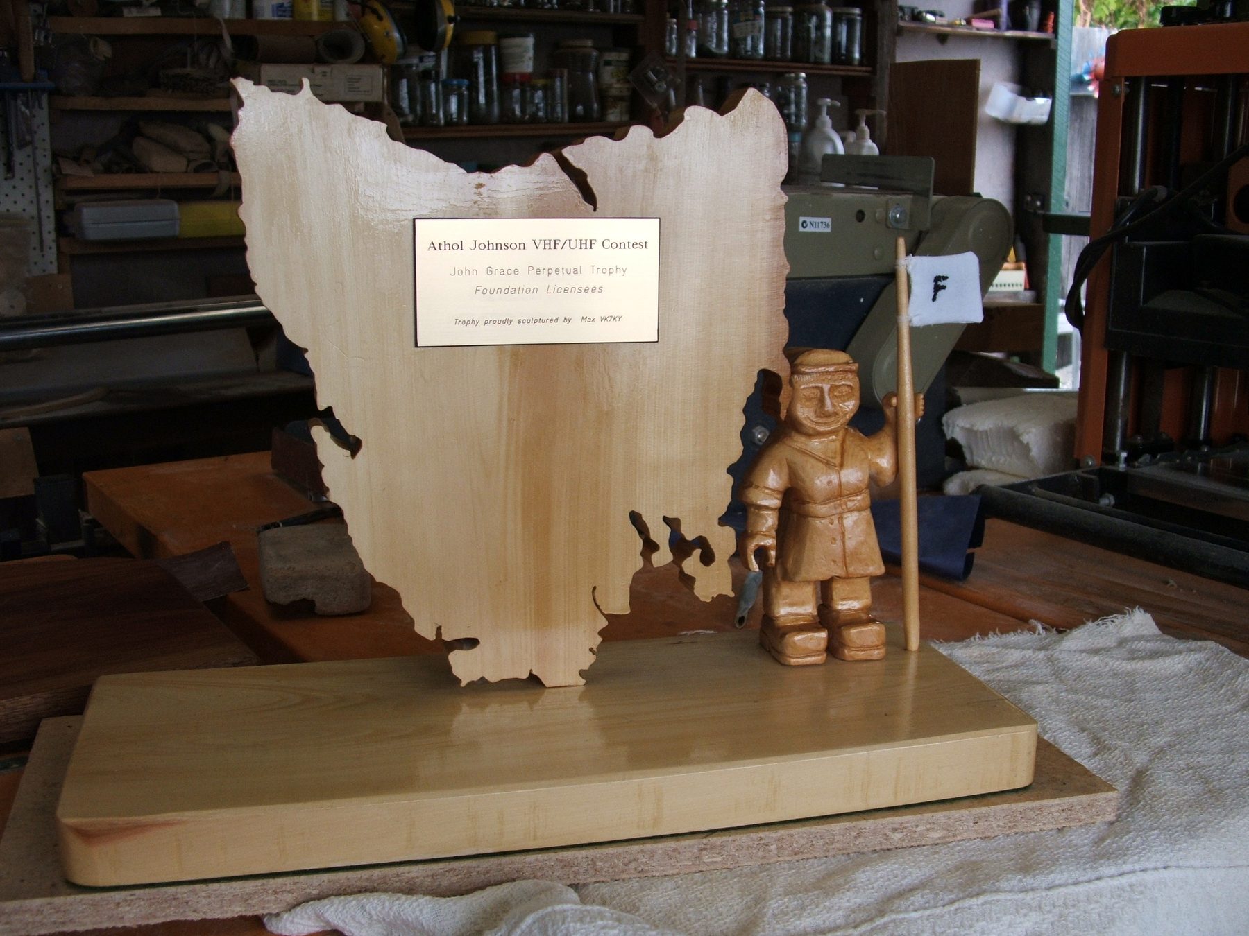 Athol Johnson Trophy made by Max Hardstaff VK7KY SK