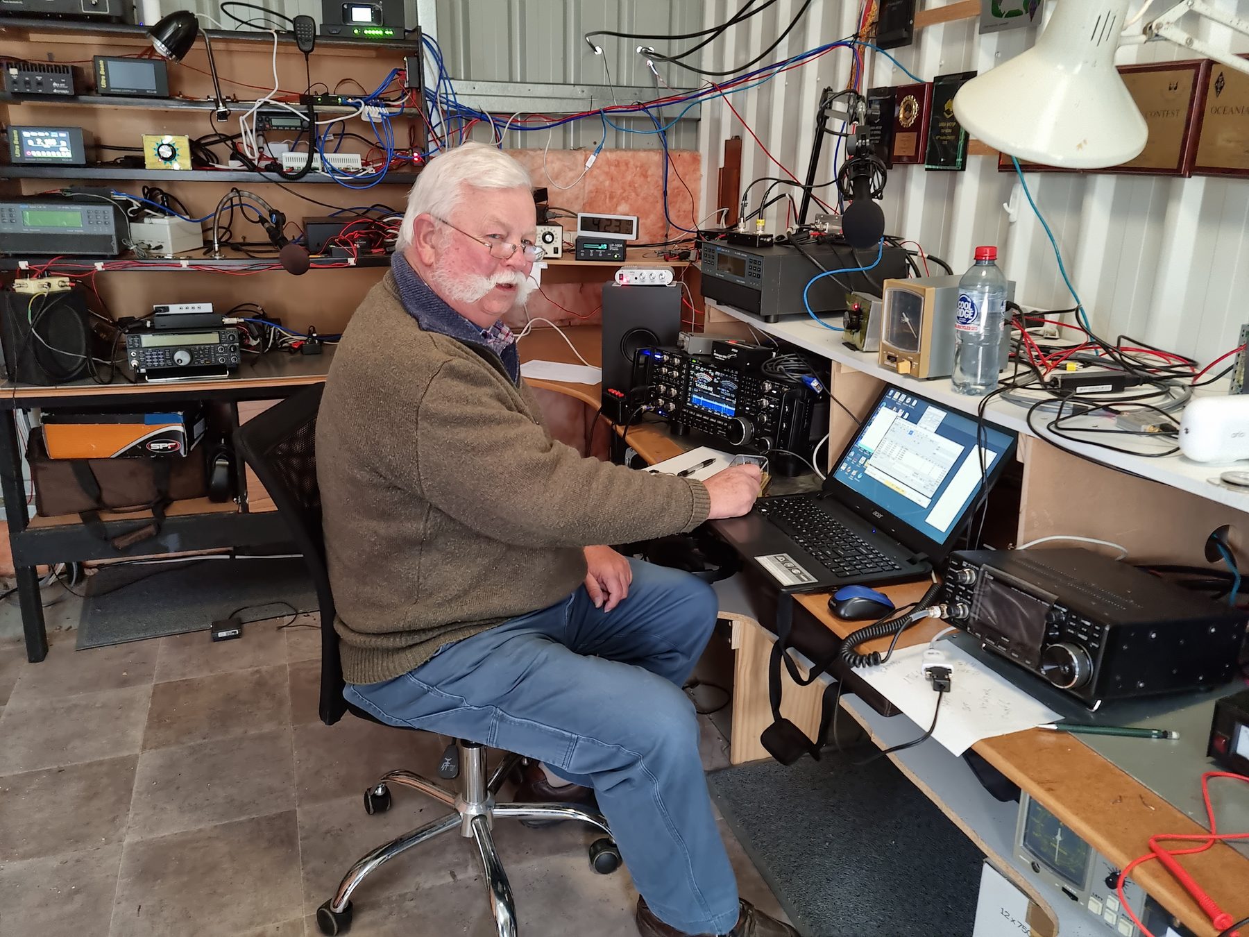 Martin VK7GN at remote shack 2023